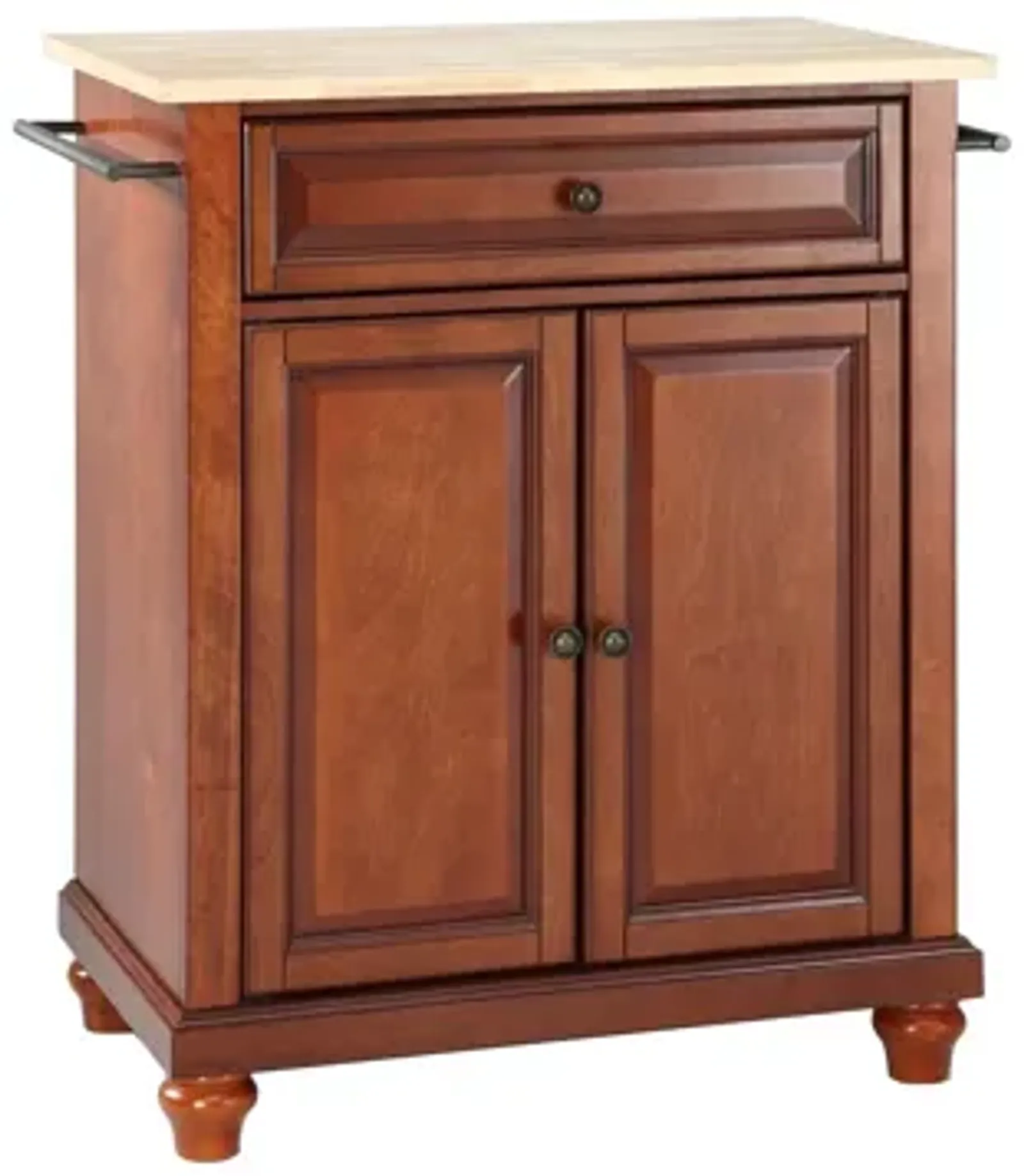 Cambridge Natural Wood Top Portable Kitchen Island in Classic Cherry