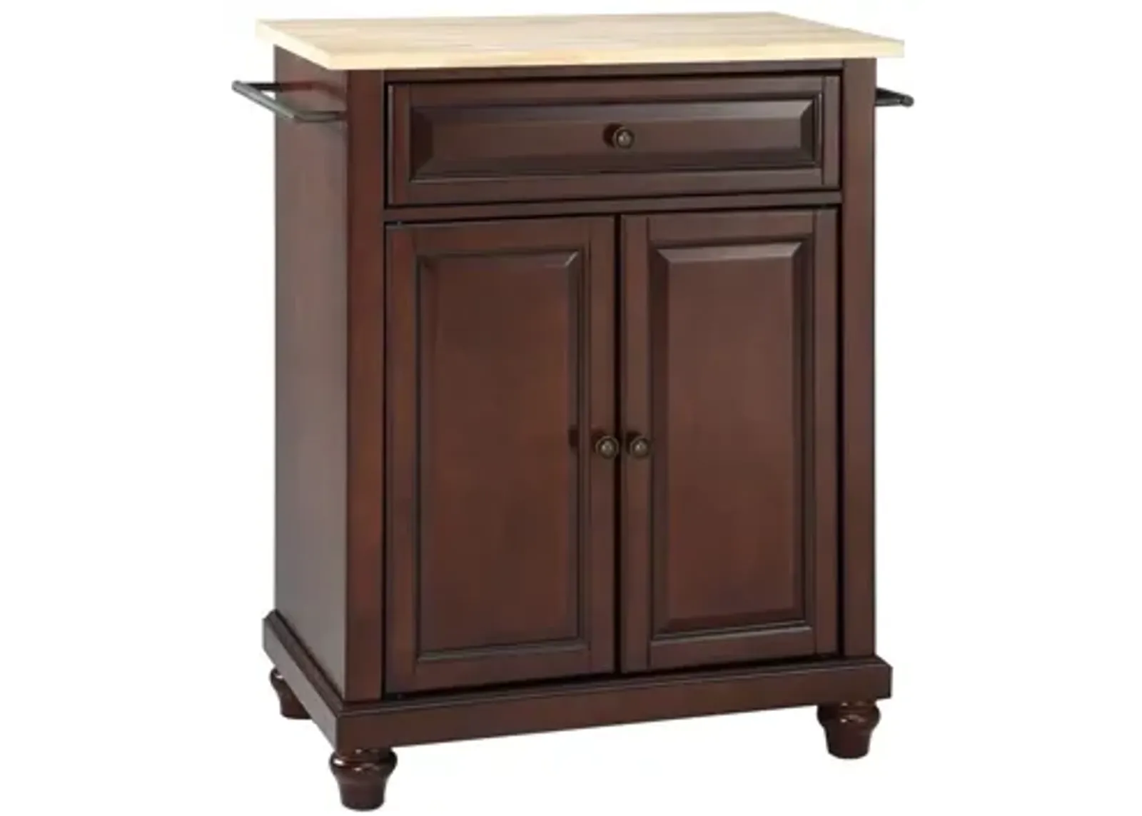 Cambridge Natural Wood Top Portable Kitchen Island in Vintage Mahogany