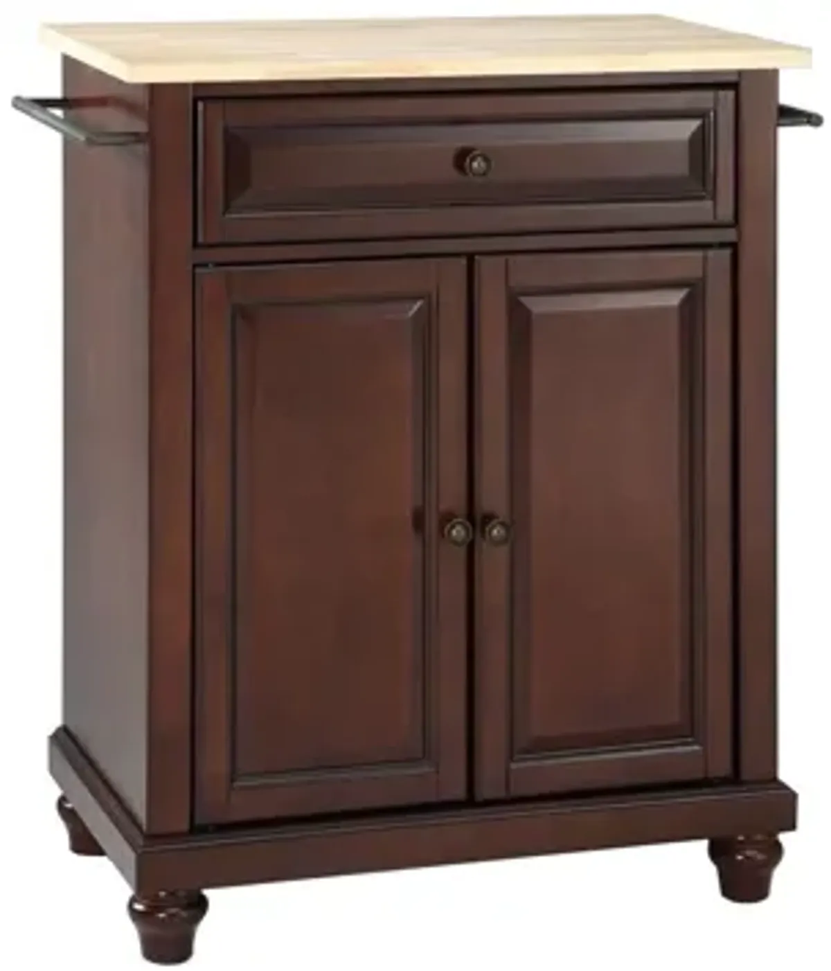 Cambridge Natural Wood Top Portable Kitchen Island in Vintage Mahogany