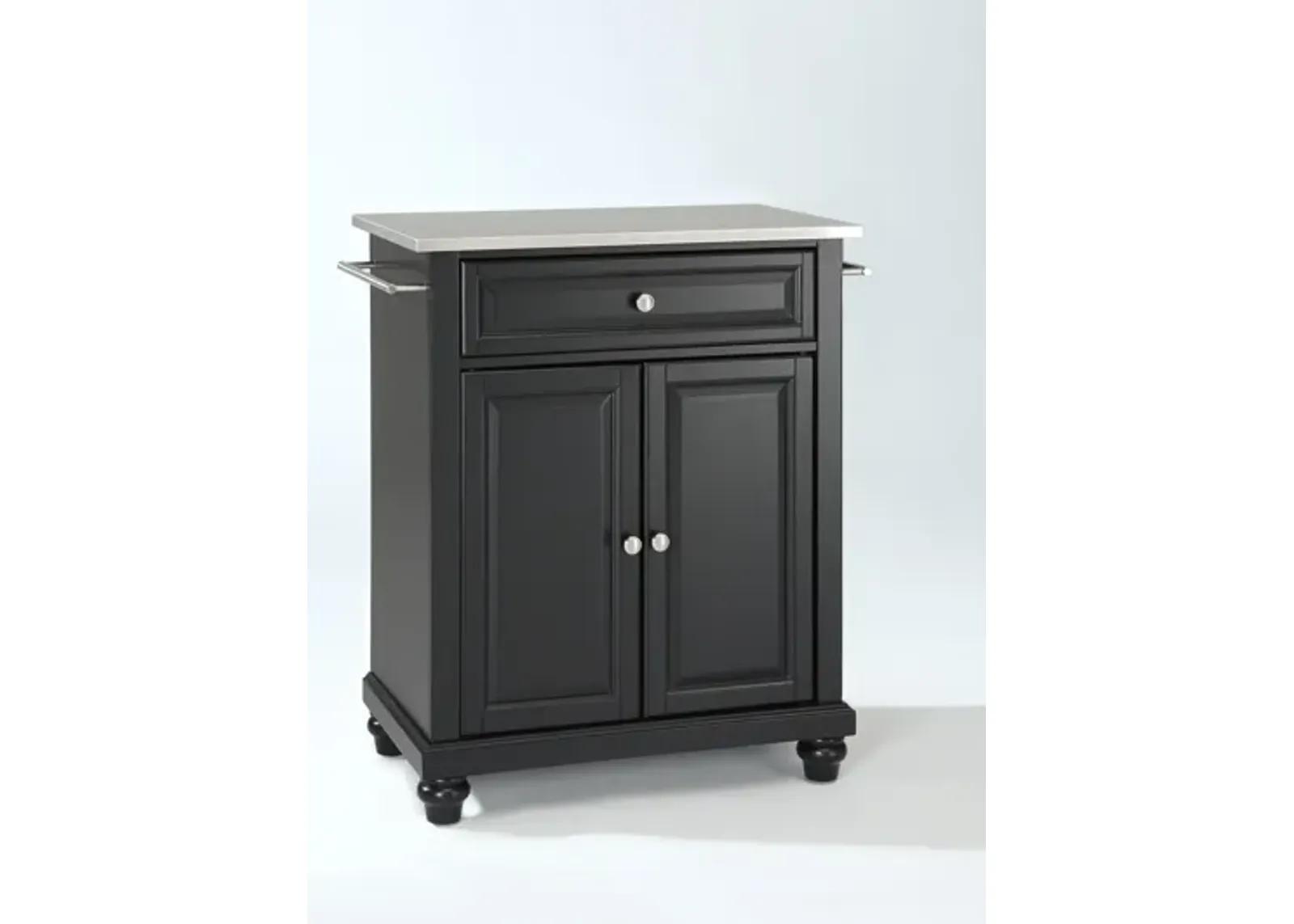 Cambridge Stainless Steel Top Portable Kitchen Island in Black