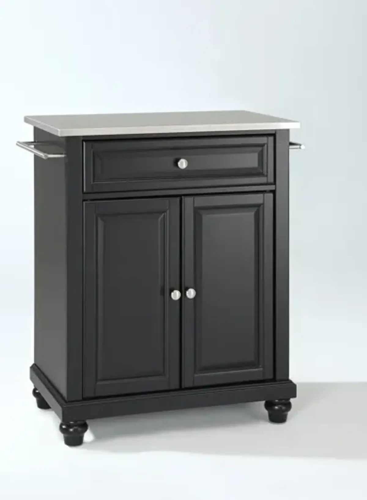 Cambridge Stainless Steel Top Portable Kitchen Island in Black