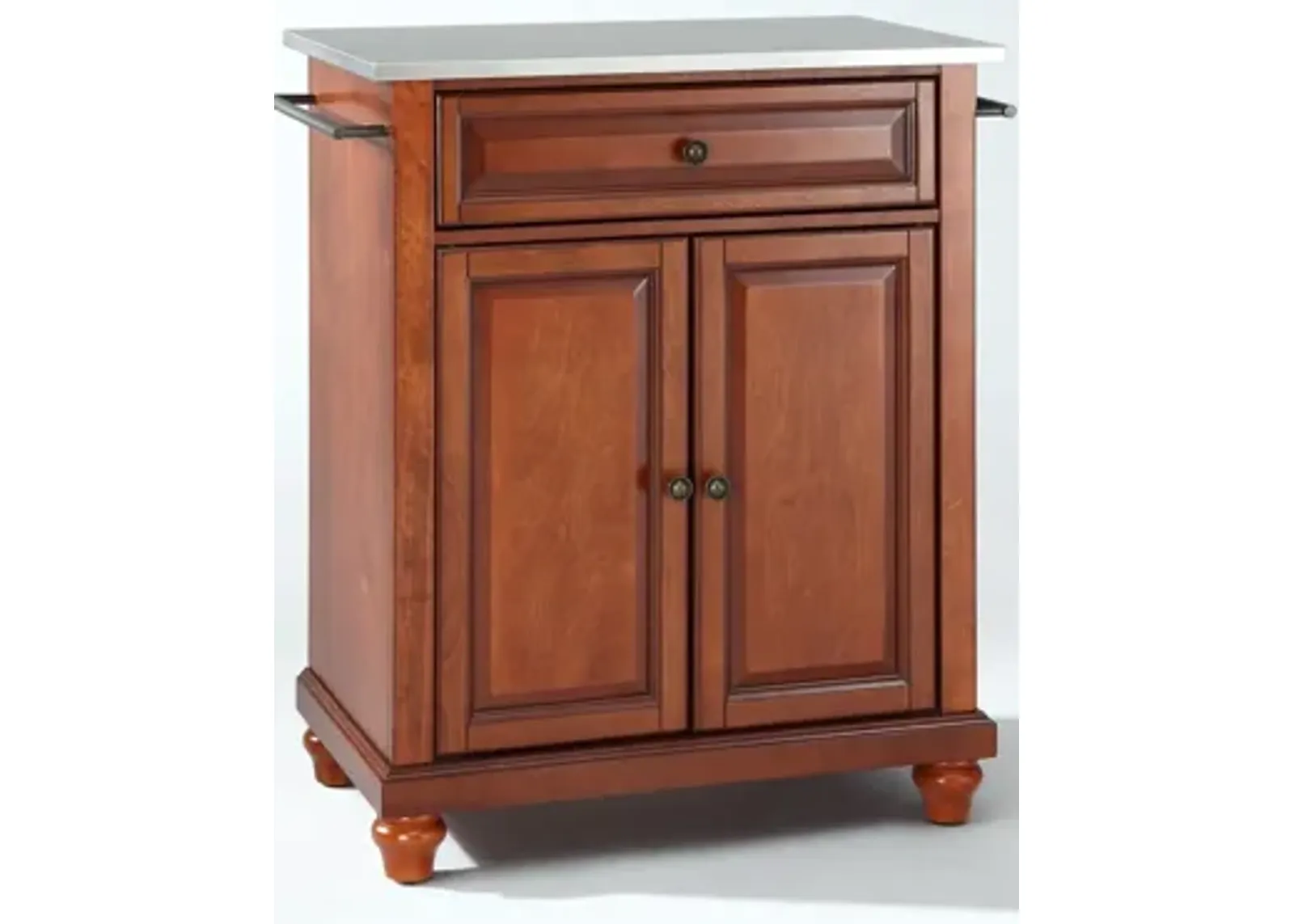 Cambridge Stainless Steel Top Portable Kitchen Island in Classic Cherry