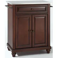 Cambridge Stainless Steel Top Portable Kitchen Island in Vintage Mahogany