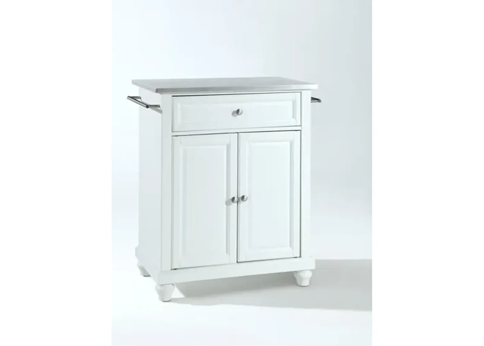 Cambridge Stainless Steel Top Portable Kitchen Island in White