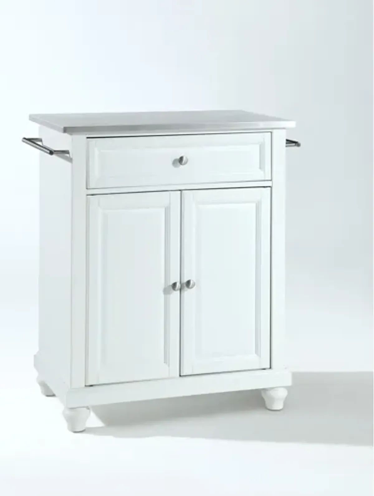 Cambridge Stainless Steel Top Portable Kitchen Island in White