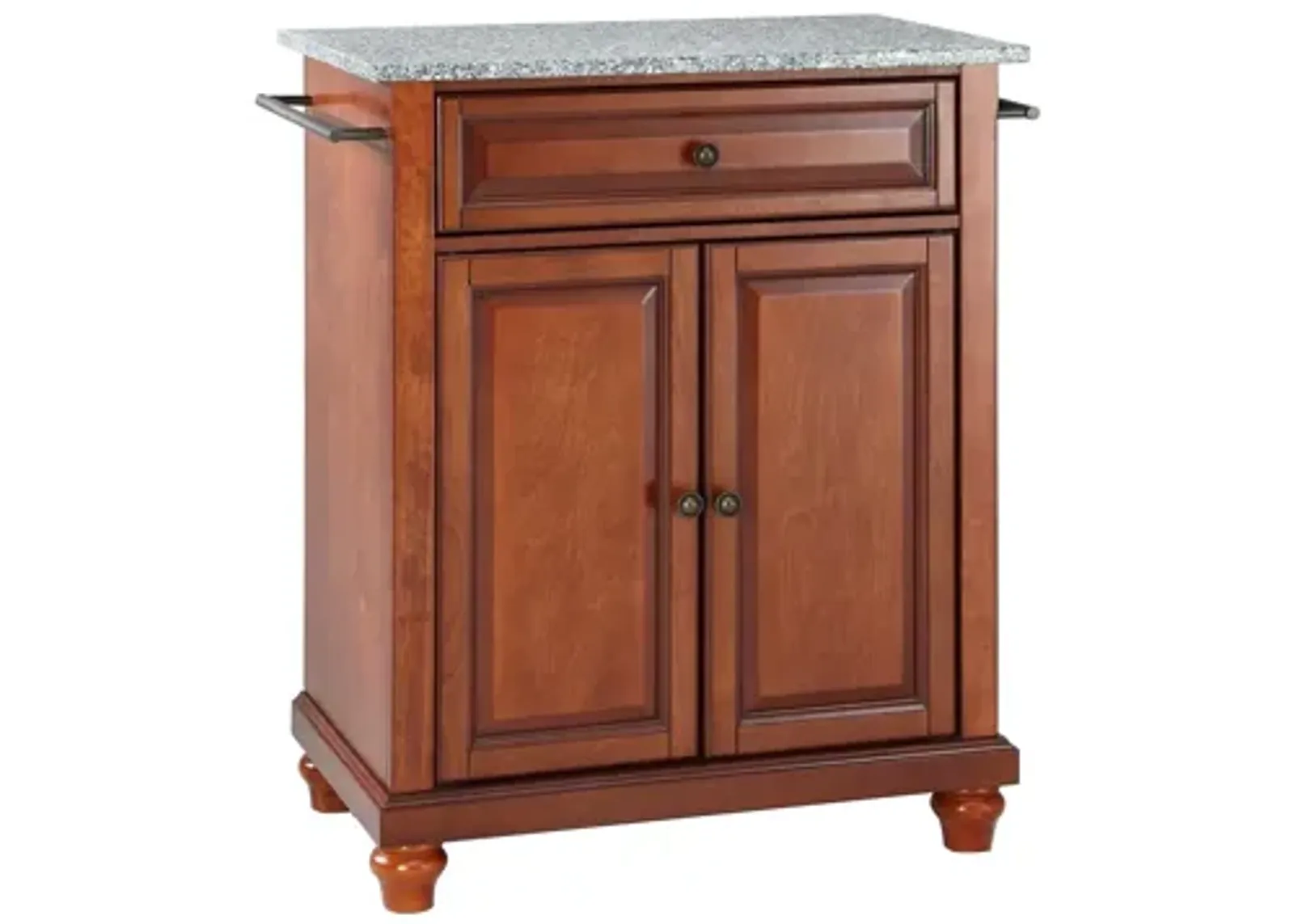 Cambridge Solid Granite Top Portable Kitchen Island in Classic Cherry