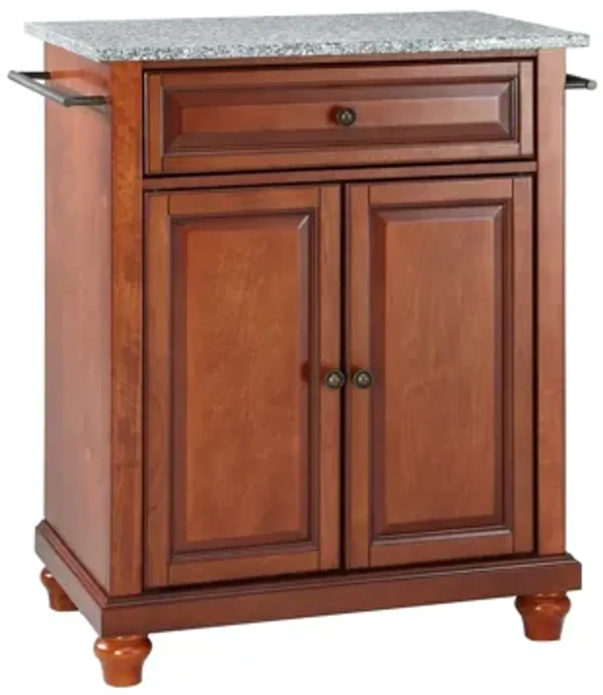 Cambridge Solid Granite Top Portable Kitchen Island in Classic Cherry