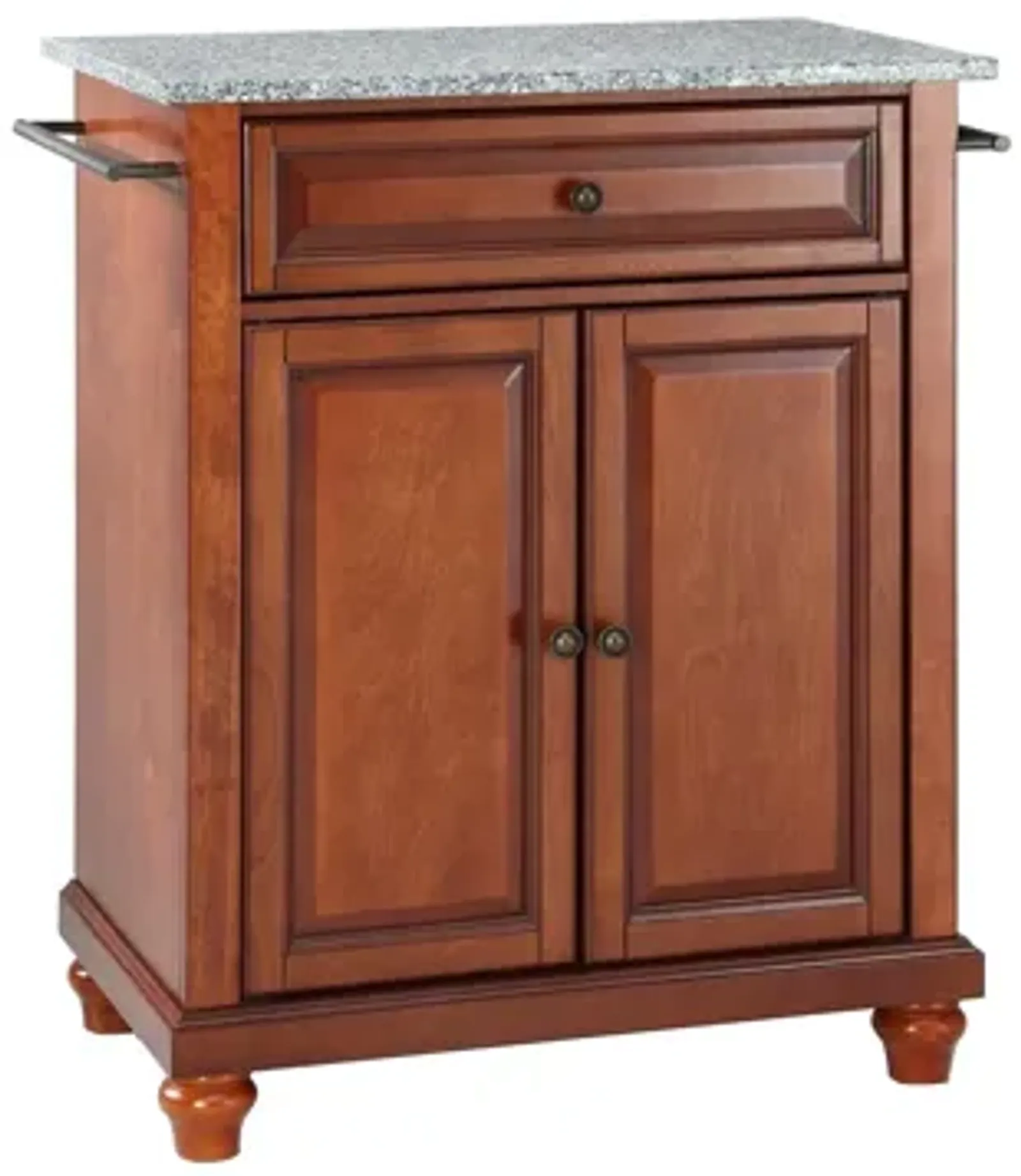 Cambridge Solid Granite Top Portable Kitchen Island in Classic Cherry