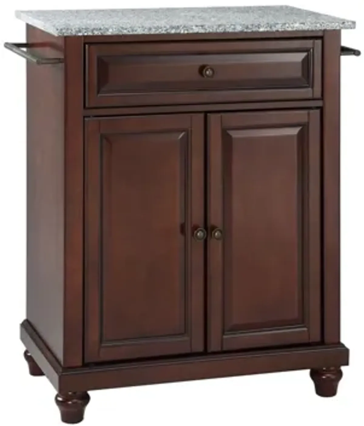 Cambridge Solid Granite Top Portable Kitchen Island in Vintage Mahogany