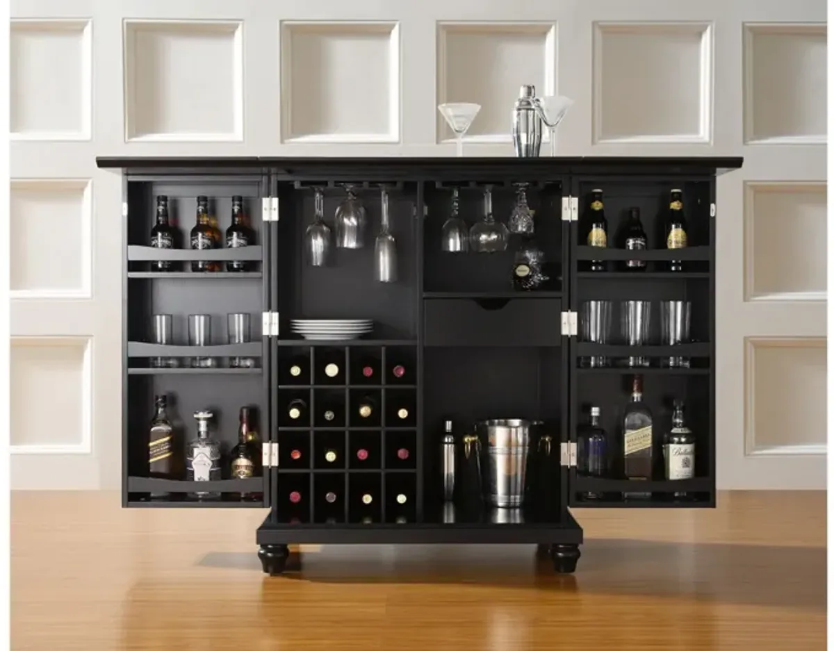 Cambridge Expandable Bar Cabinet in Black