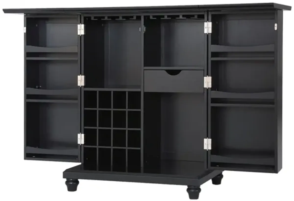 Cambridge Expandable Bar Cabinet in Black