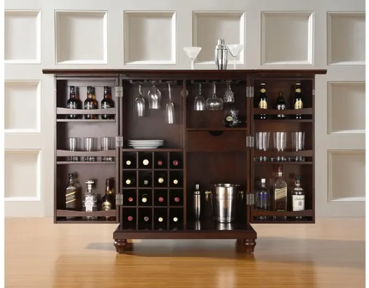 Cambridge Expandable Bar Cabinet in Vintage Mahogany