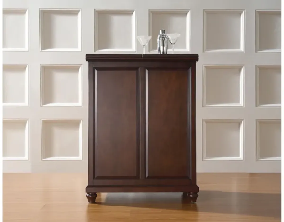 Cambridge Expandable Bar Cabinet in Vintage Mahogany