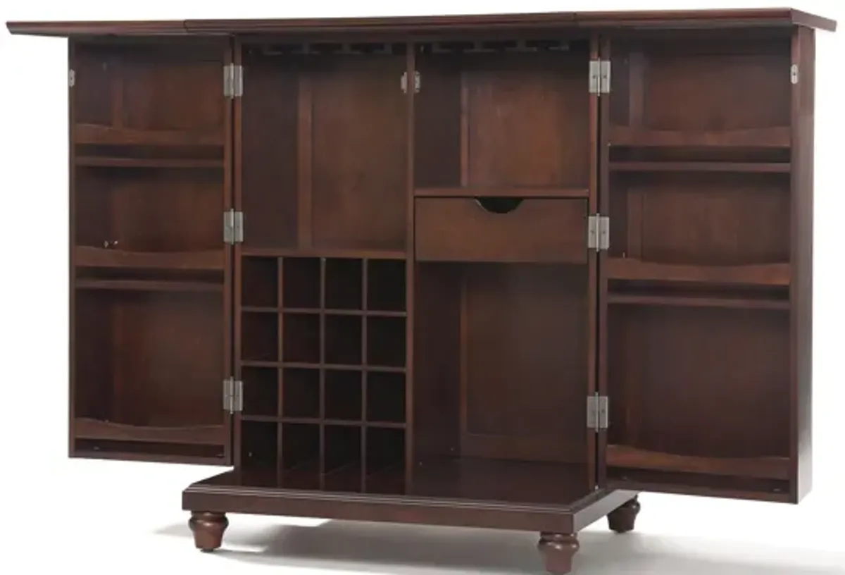 Cambridge Expandable Bar Cabinet in Vintage Mahogany