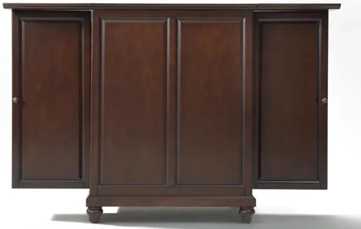 Cambridge Expandable Bar Cabinet in Vintage Mahogany