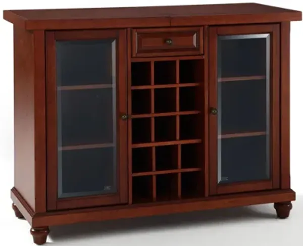 Cambridge Sliding Top Bar Cabinet in Vintage Mahogany