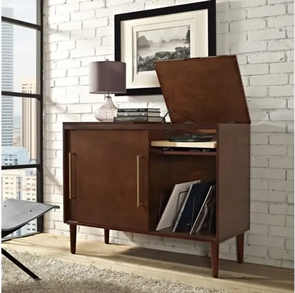 Everett Mahogany Media Console