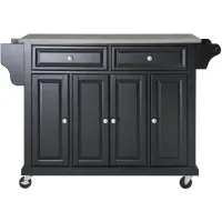 Stainless Steel Top Kitchen Cart/Island in Black