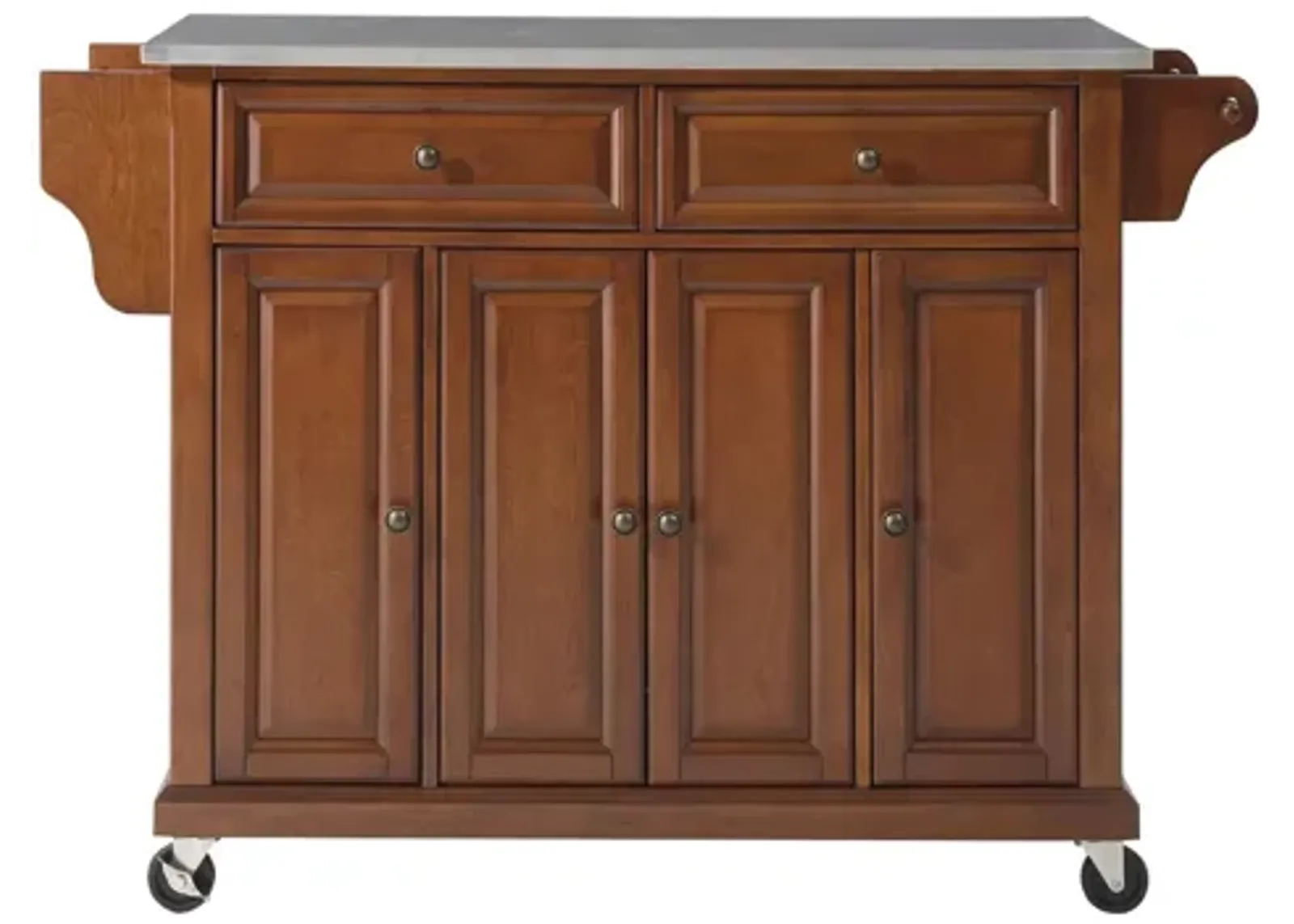 Stainless Steel Top Kitchen Cart/Island in Classic Cherry