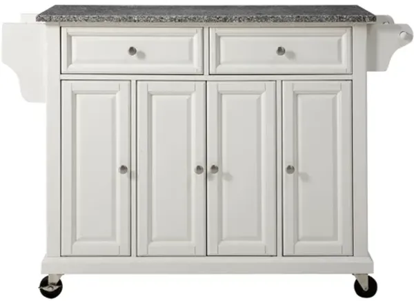 Solid Granite Top Kitchen Cart/Island in White