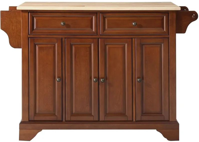 Lafayette Natural Wood Top Kitchen Island in Classic Cherry