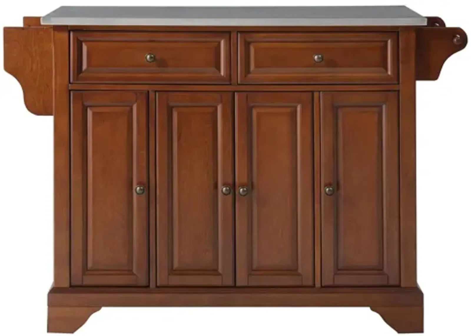 Lafayette Stainless Steel Top Kitchen Island in Classic Cherry