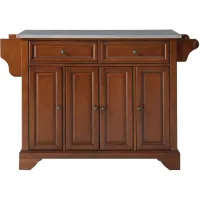 Lafayette Stainless Steel Top Kitchen Island in Classic Cherry