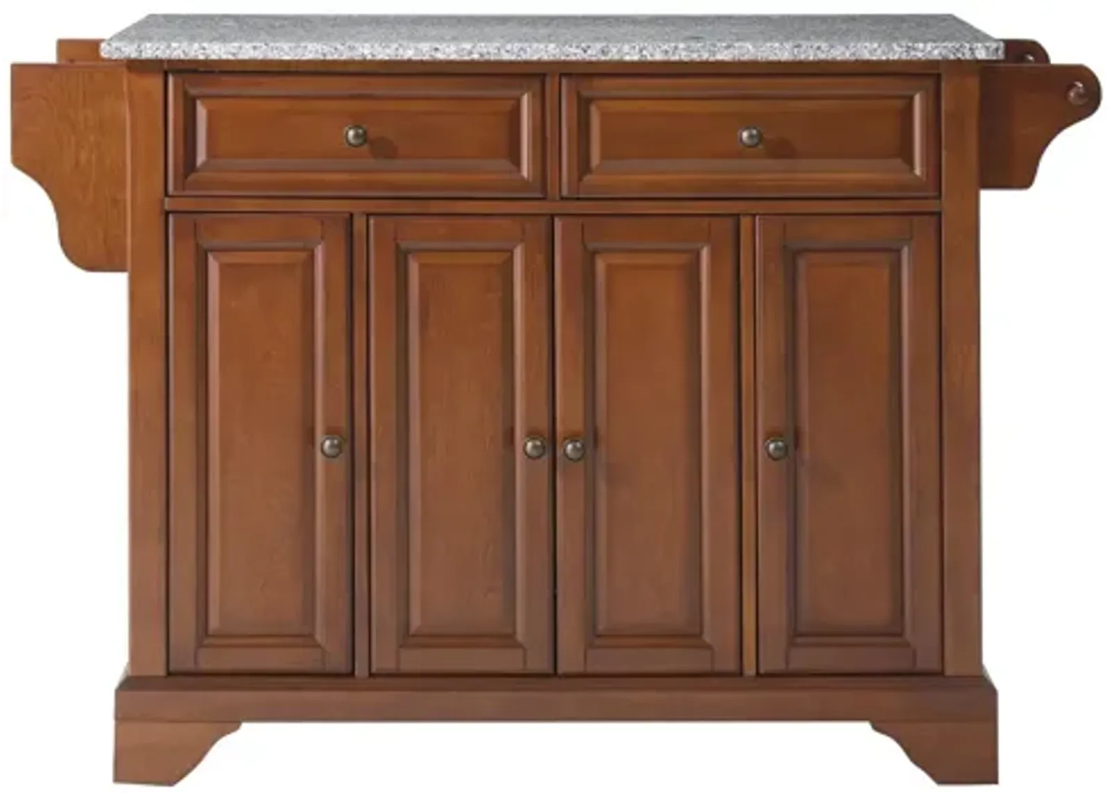 Lafayette Solid Granite Top Kitchen Island in Classic Cherry