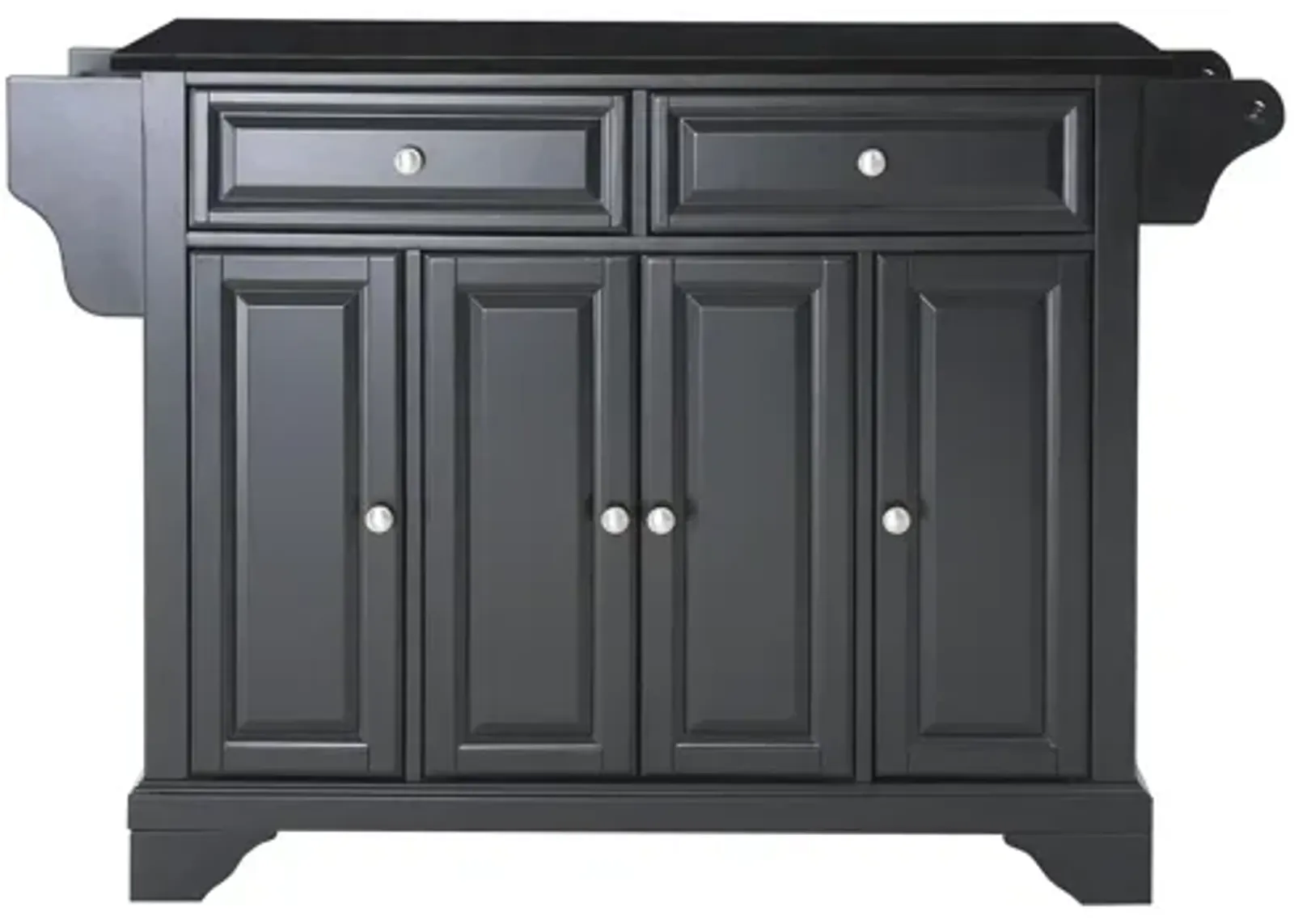 Lafayette Solid Black Granite Top Kitchen Island in Black