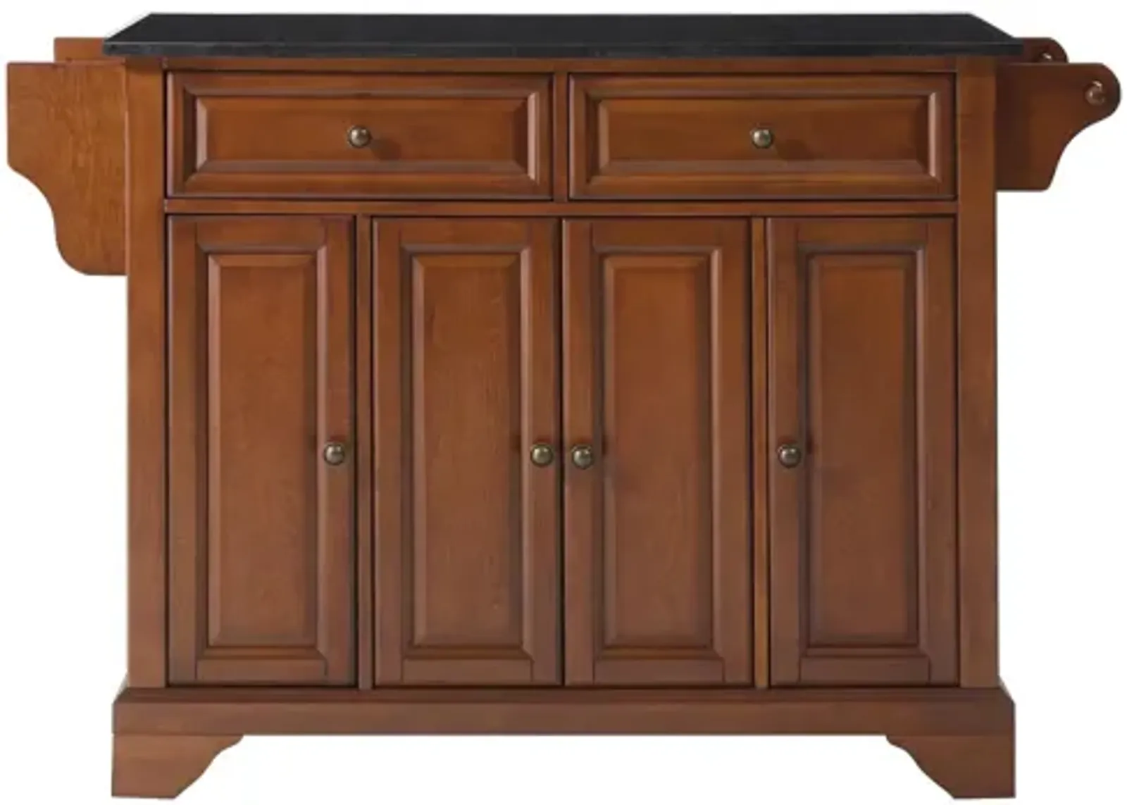 Lafayette Solid Black Granite Top Kitchen Island in Classic Cherry