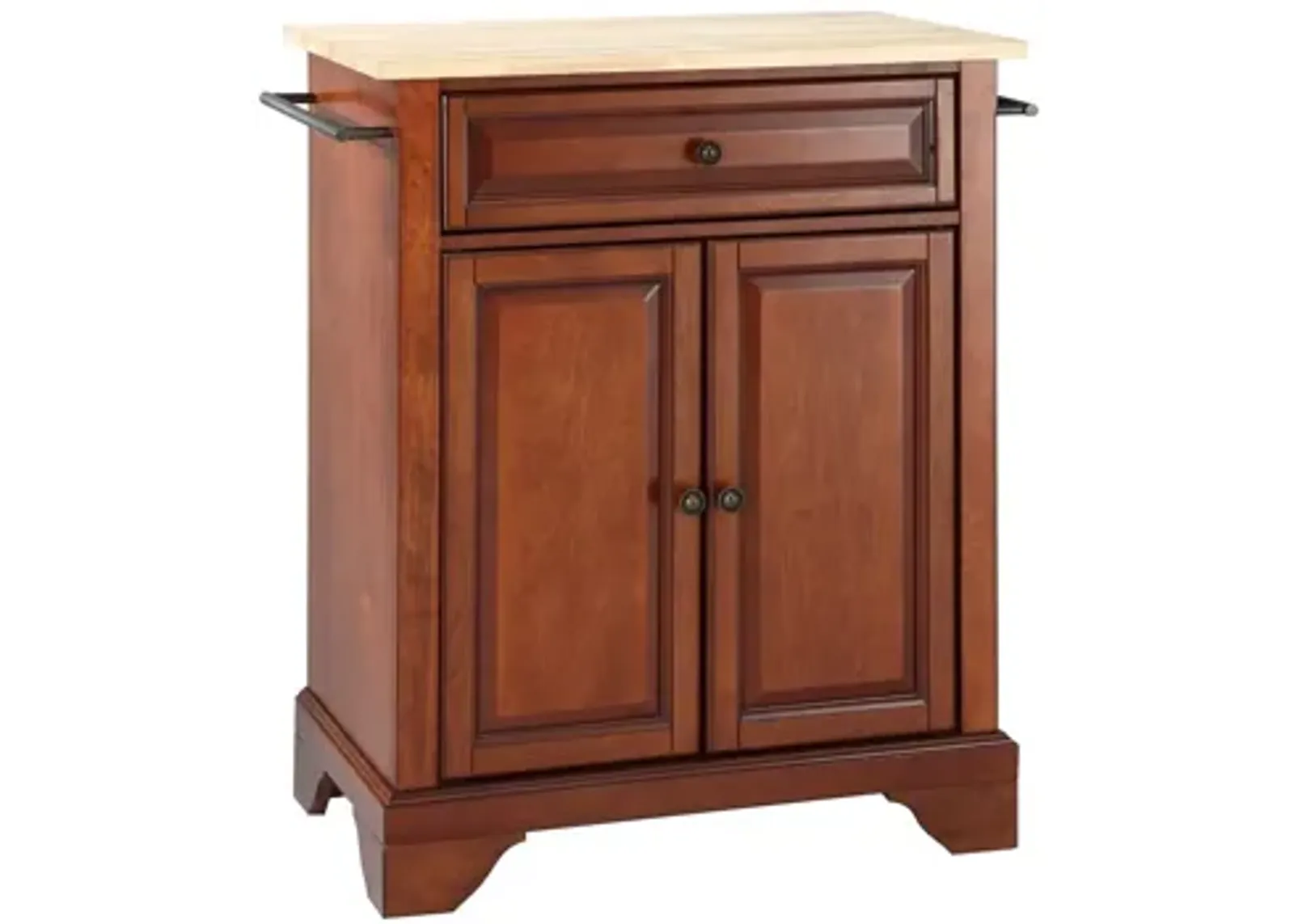 Lafayette Natural Wood Top Portable Kitchen Island in Classic Cherry