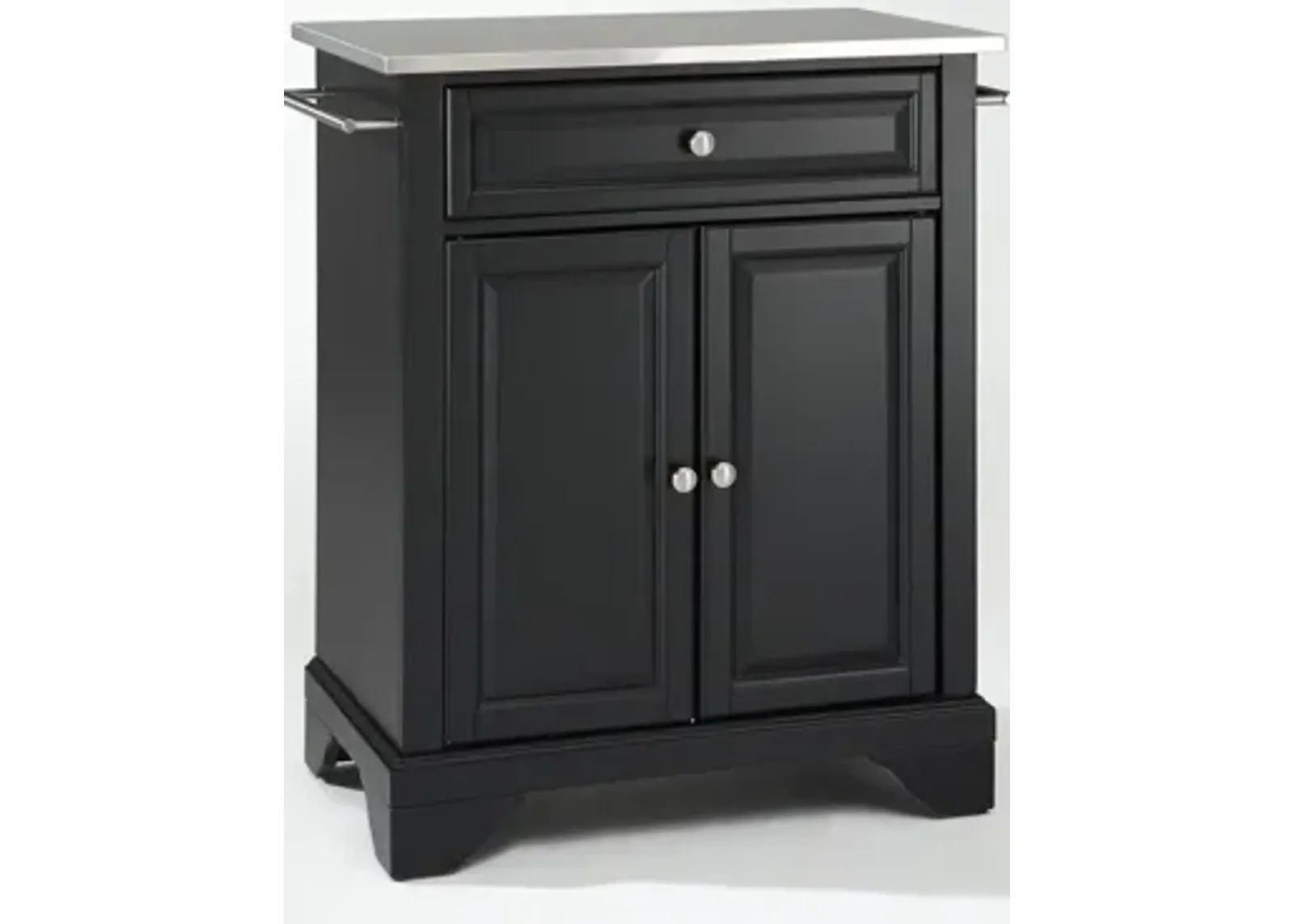 Lafayette Stainless Steel Top Portable Kitchen Island in Black