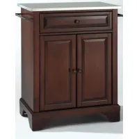 Lafayette Stainless Steel Top Portable Kitchen Island in Vintage Mahogany
