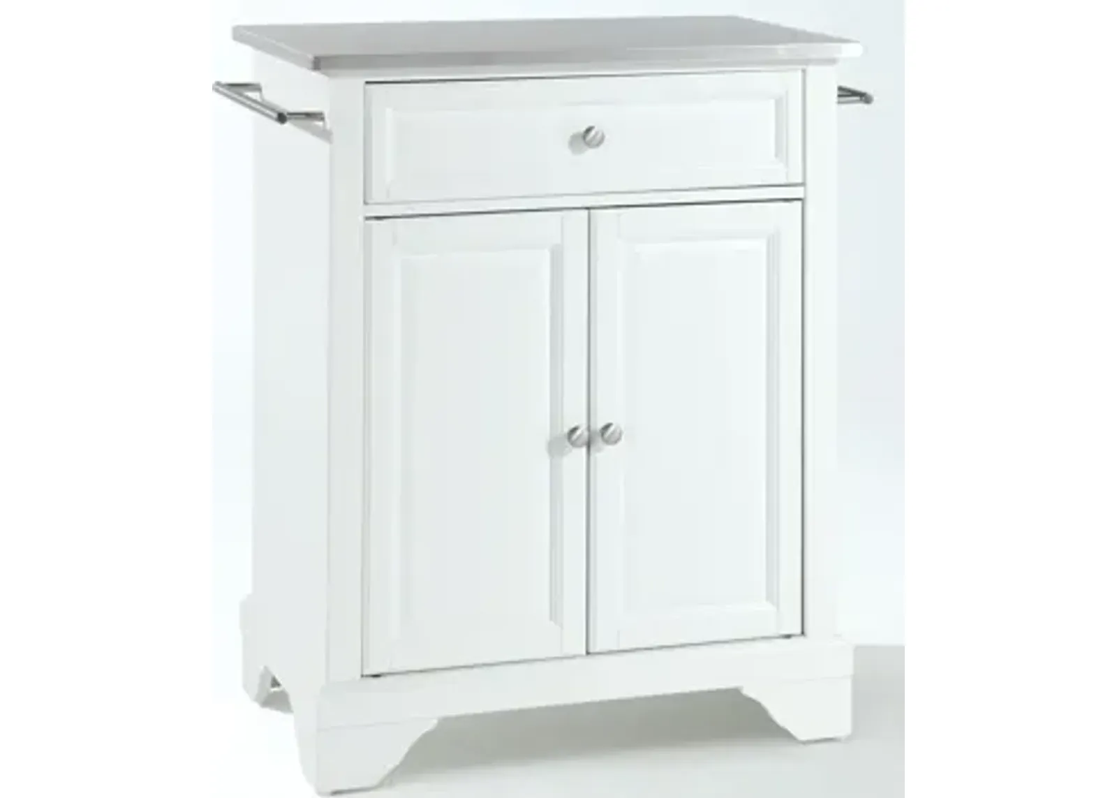 Lafayette Stainless Steel Top Portable Kitchen Island in White