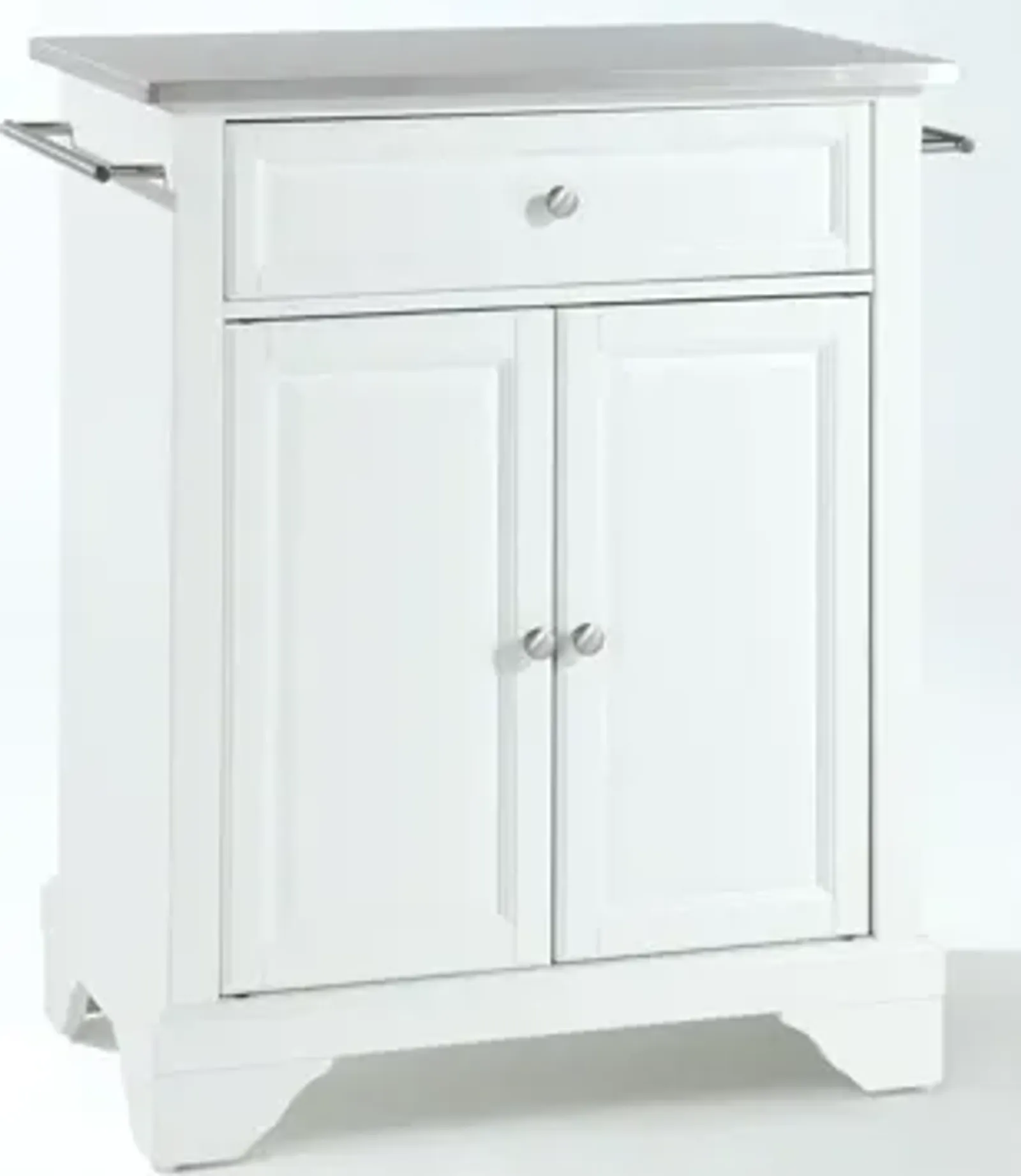 Lafayette Stainless Steel Top Portable Kitchen Island in White