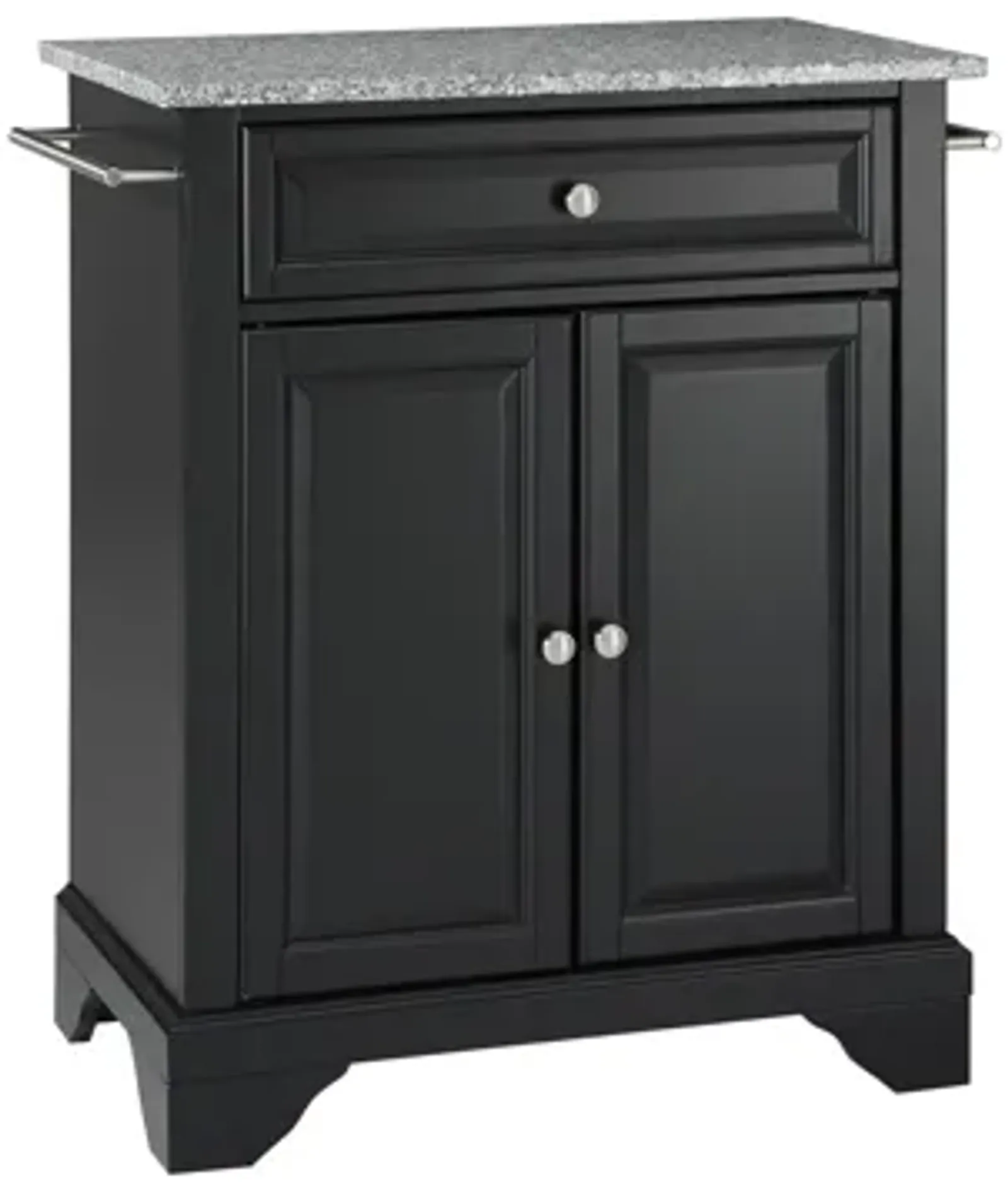 Lafayette Solid Granite Top Portable Kitchen Island in Black