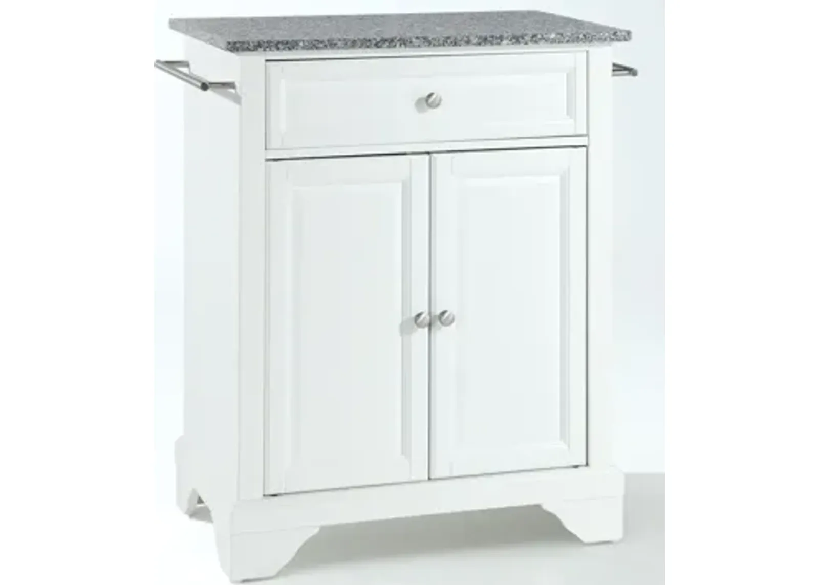 Lafayette Solid Granite Top Portable Kitchen Island in White