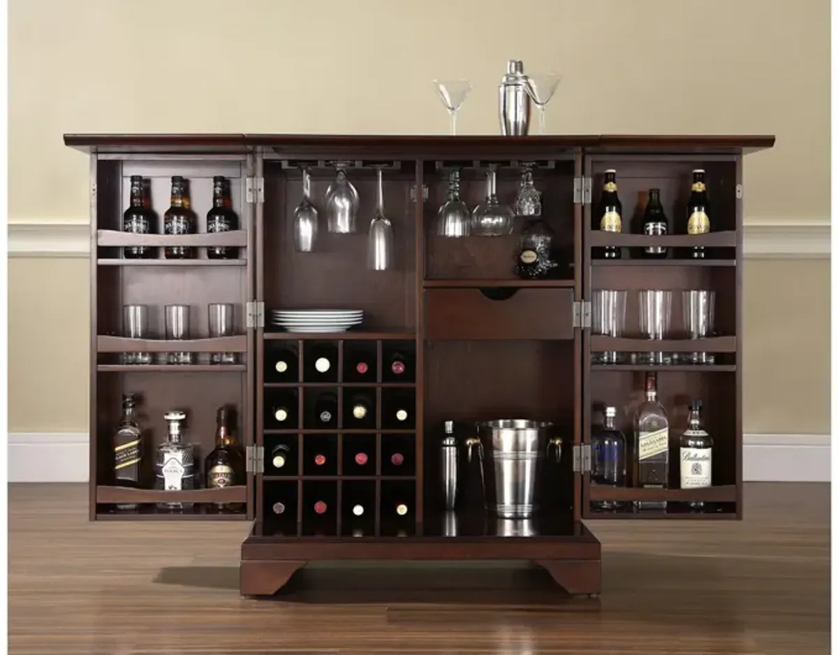 Lafayette Expandable Bar Cabinet in Vintage Mahogany