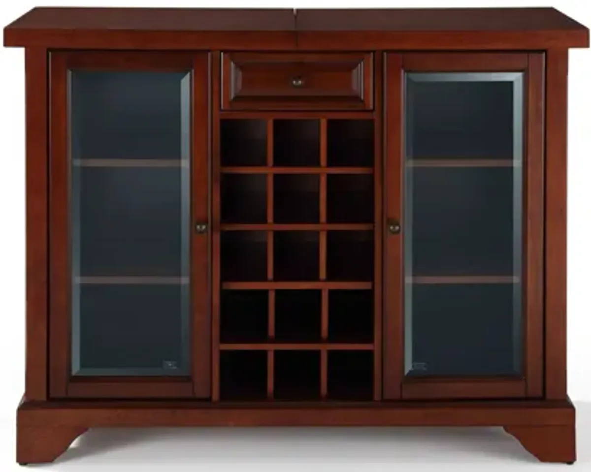 Lafayette Sliding Top Bar Cabinet in Vintage Mahogany