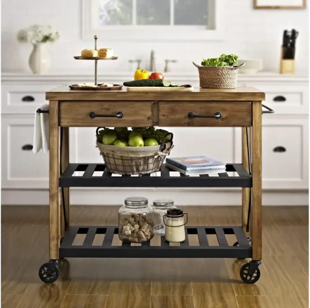 Roots Rack Industrial Kitchen Cart in Natural