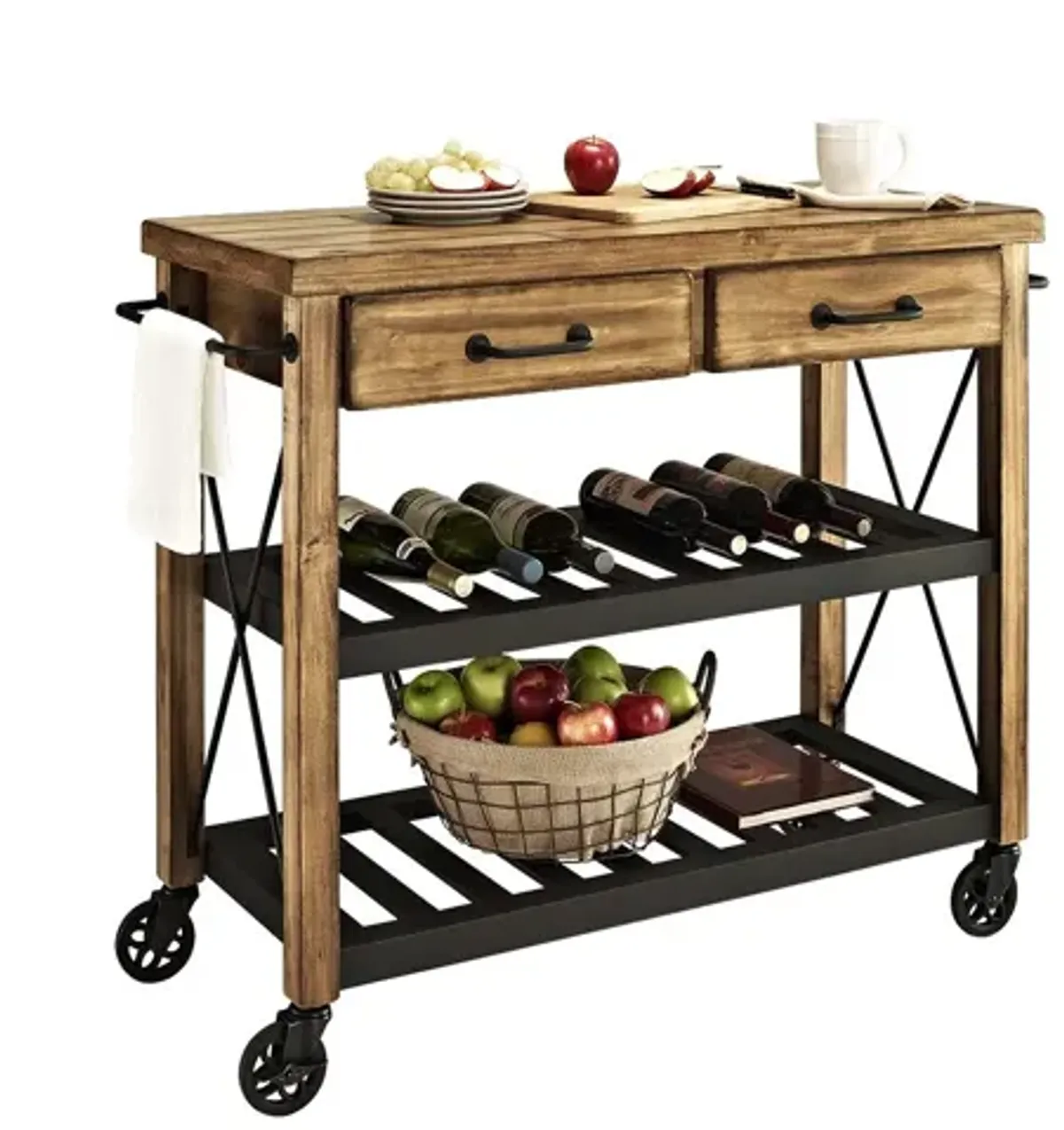 Roots Rack Industrial Kitchen Cart in Natural