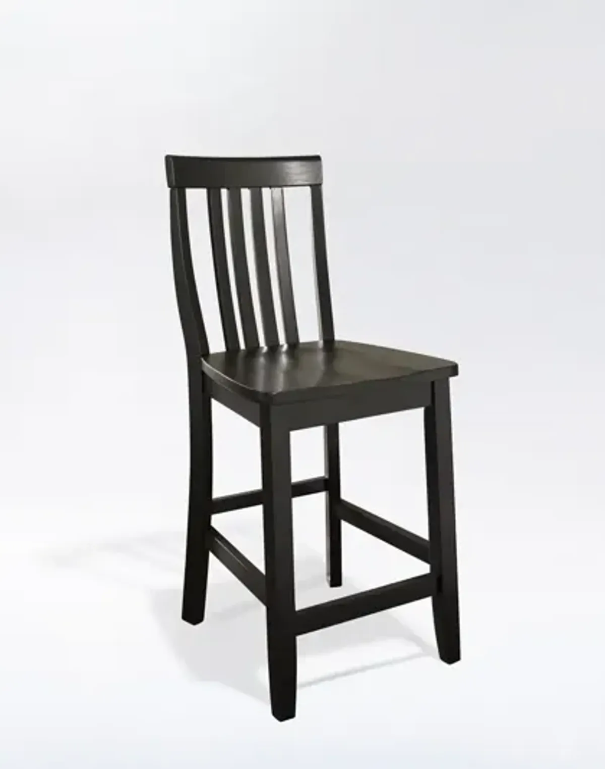 School House Bar Stool in Black, Set of Two