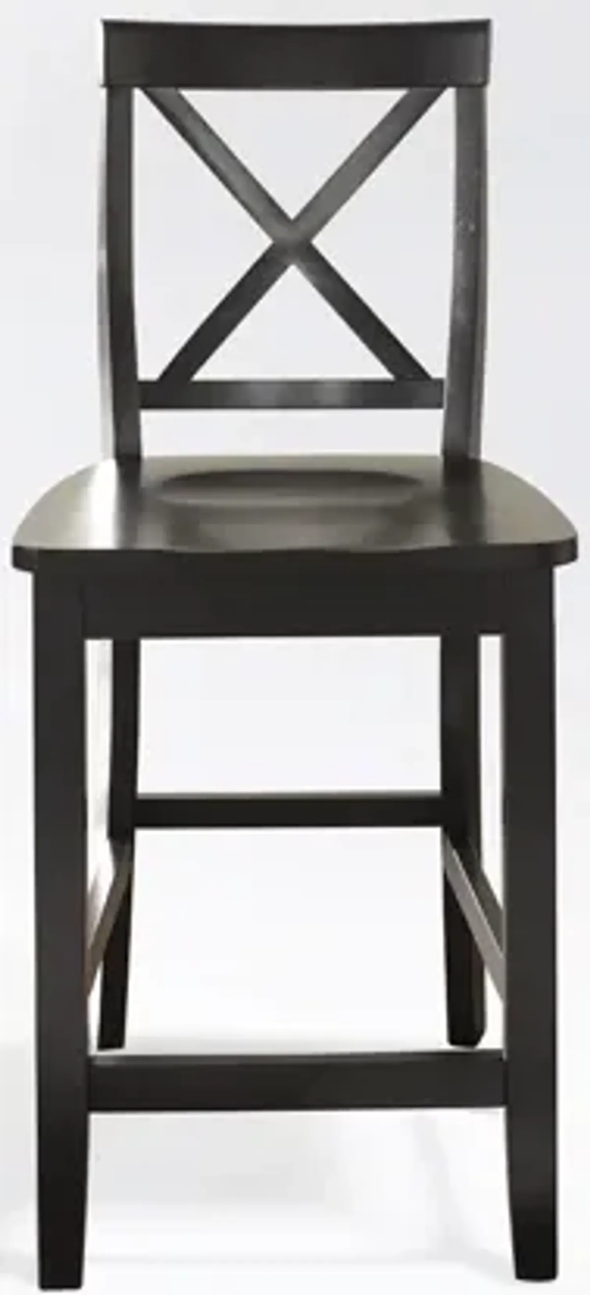 X-Back Bar Stool in Black, Set of Two