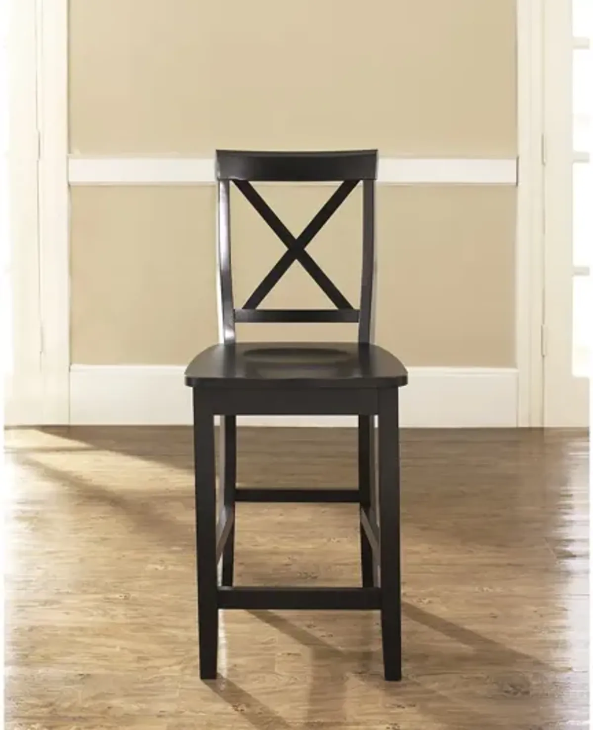 X-Back Bar Stool in Black, Set of Two