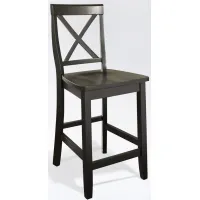 X-Back Bar Stool in Black, Set of Two