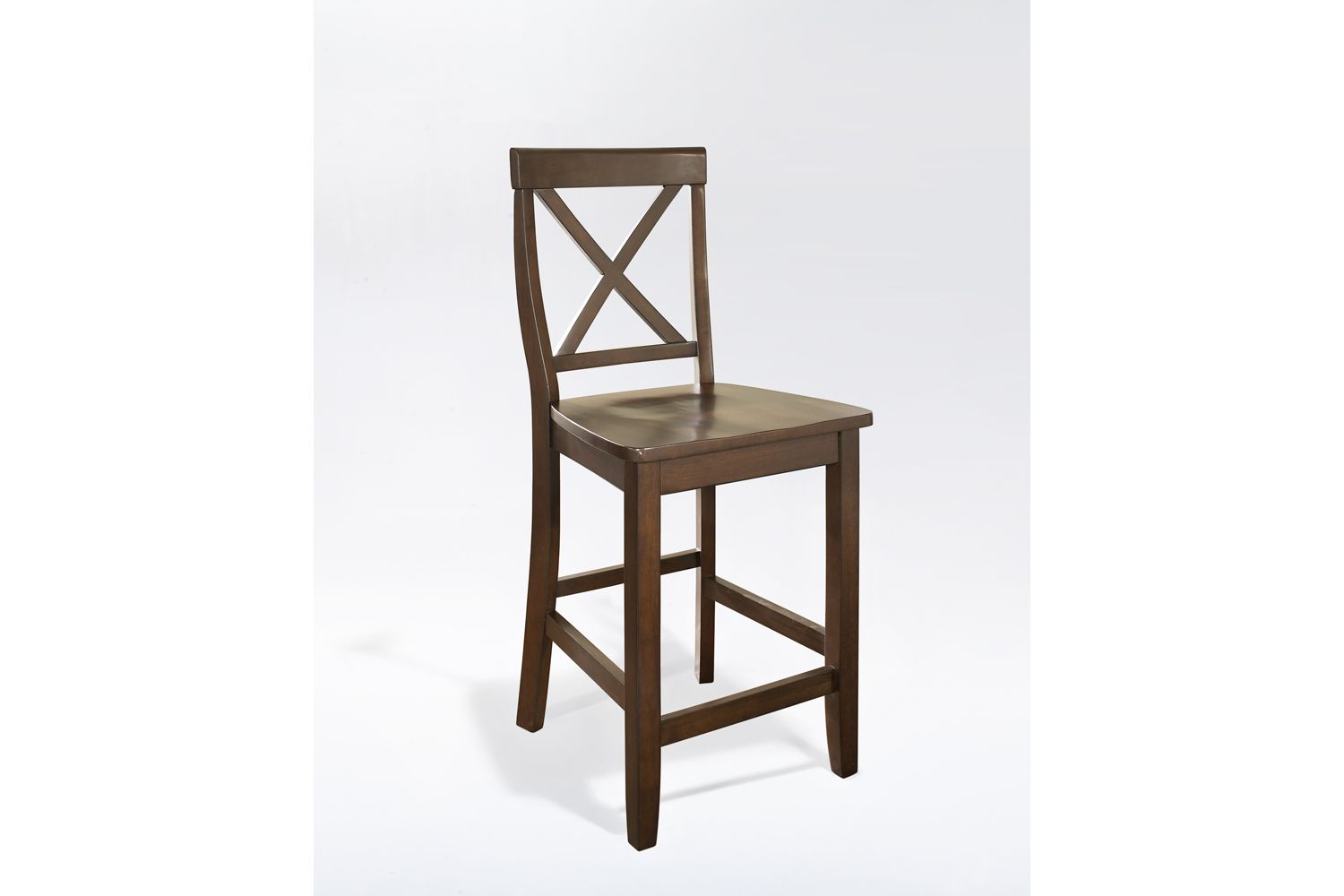 X-Back Bar Stool in Vintage Mahogany, Set of Two