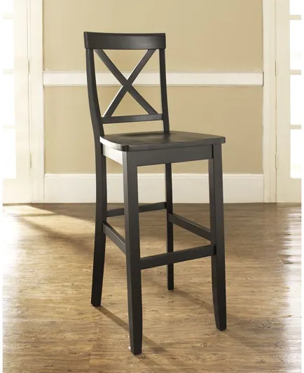 X-Back Bar Stool in Black, Set of Two