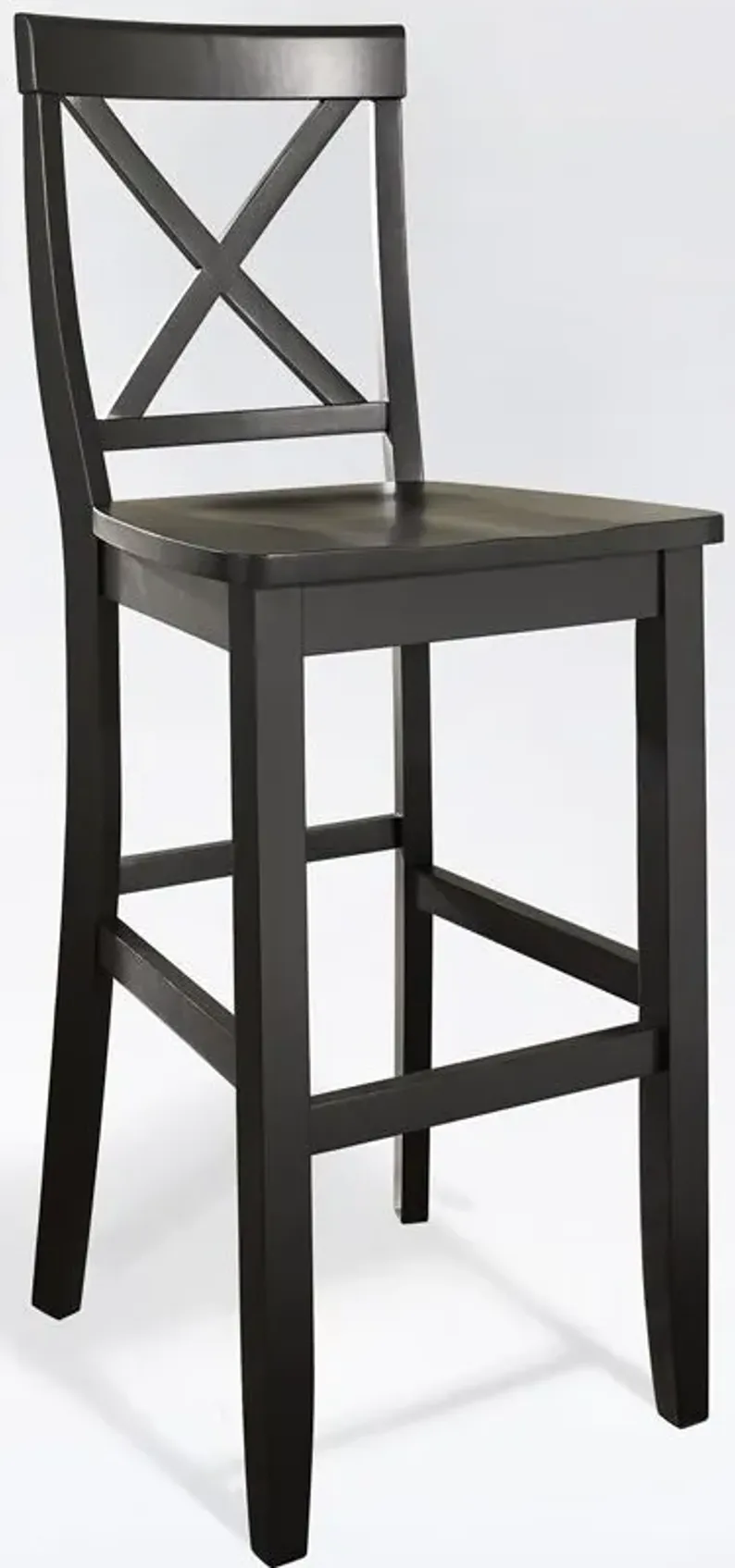 X-Back Bar Stool in Black, Set of Two