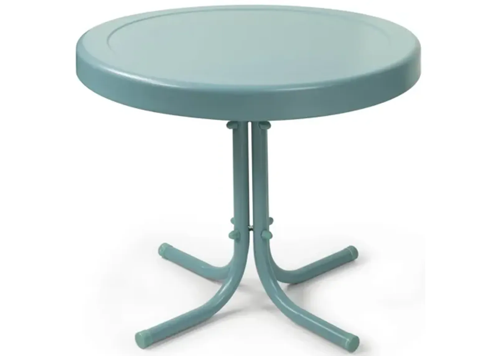 Retro Metal Side Table in Caribbean Blue