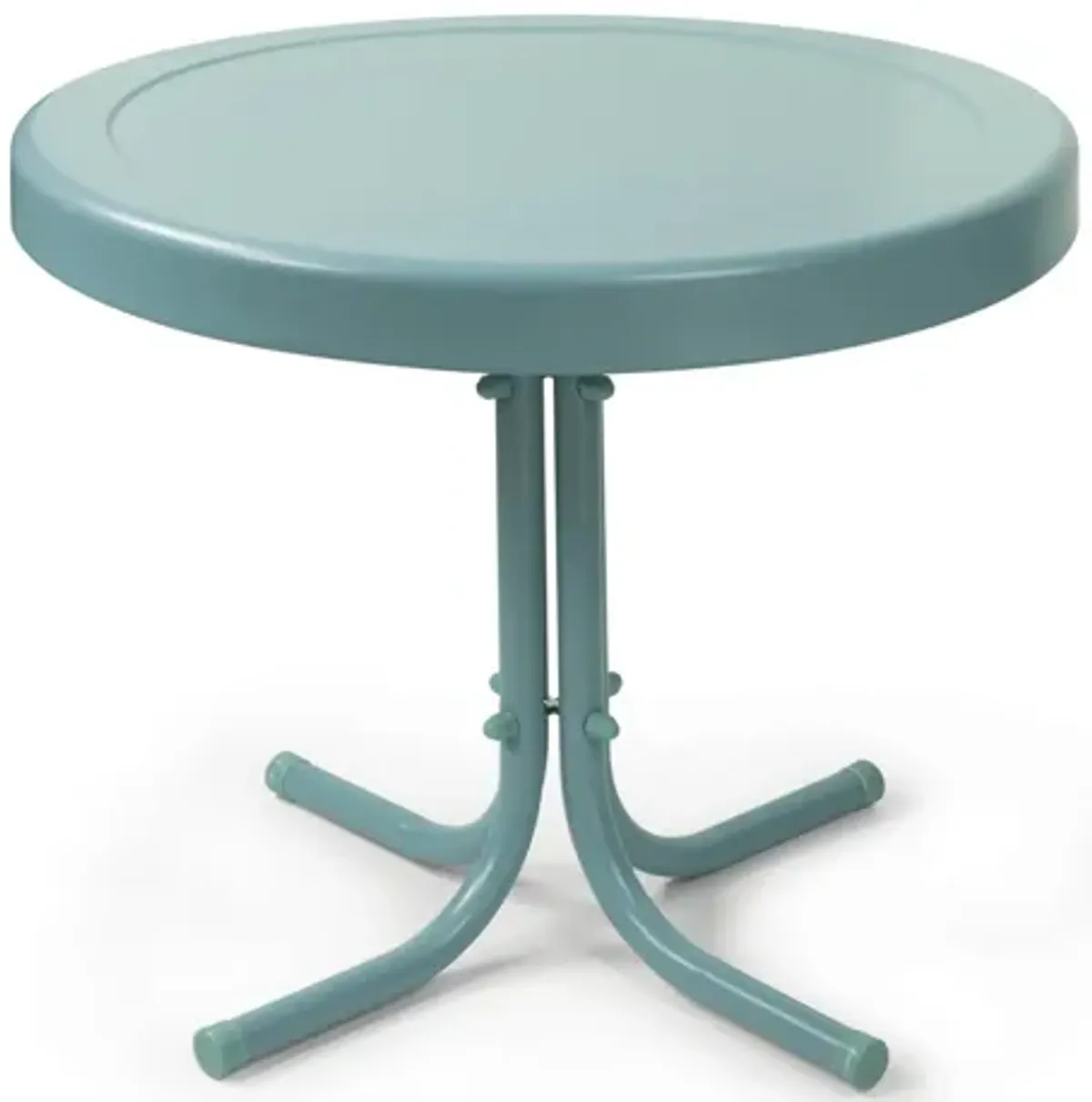 Retro Metal Side Table in Caribbean Blue